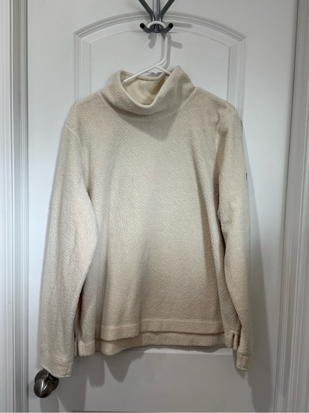 L.L. Bean Cream Turtleneck Fleece Pullover